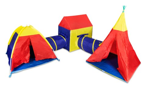 ZESTAW NAMIOTÓW DLA DZIECI 5W1 DOMEK + TUNELE IPLAY