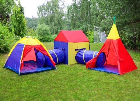 ZESTAW NAMIOTÓW DLA DZIECI 5W1 DOMEK + TUNELE IPLAY