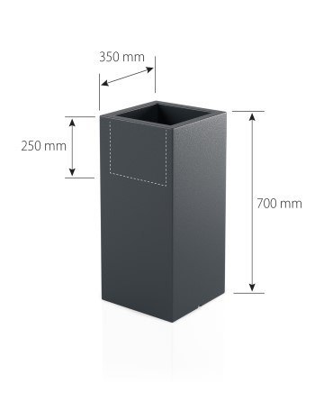 DESIGNERSKA DONICA MONUMO TOWER POT ANTRACYT