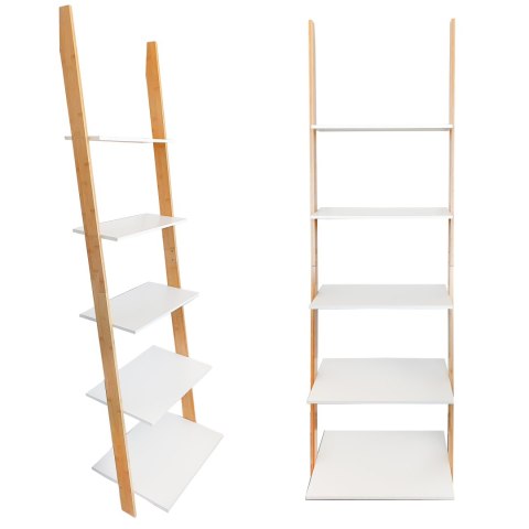 REGAŁ DRABINA 5 PÓŁEK MDF BAMBUS MODERNHOME REGAŁ DRABINA 5 PÓŁEK MDF BAMBUS MODERNHOME