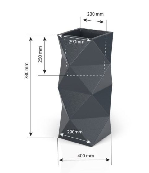 DESIGNERSKA DONICA MONUMO ASTI BIAŁA OŚWIETLENIEM