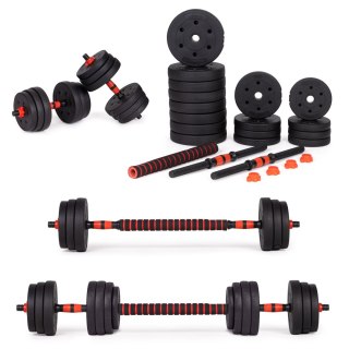 HANTLE REGULOWANE 2 X 15 KG SZTANGA ZESTAW 30 KG GRYF