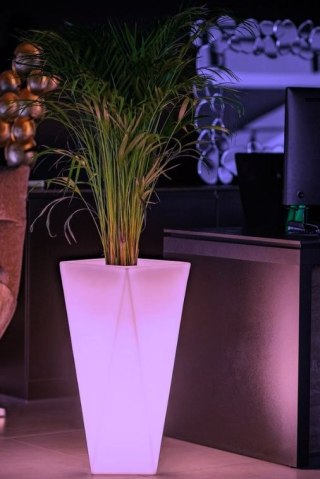 DESIGNERSKA DONICA MONUMO VASO BIAŁA Z OŚWIETLENIEM