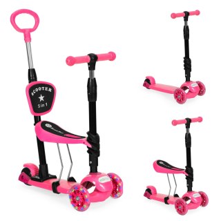HULAJNOGA TRÓJKOŁOWA BALANSOWA LED 3W1 ŚWIECĄCE KÓŁKA - RÓŻOWA ECOTOYS