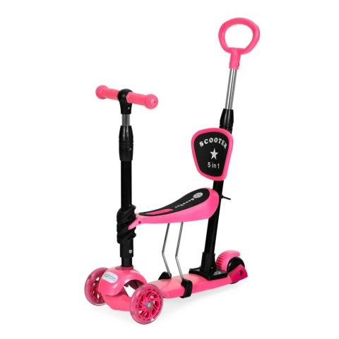 HULAJNOGA TRÓJKOŁOWA BALANSOWA LED 3W1 ŚWIECĄCE KÓŁKA - RÓŻOWA ECOTOYS