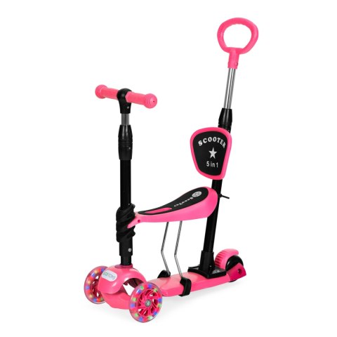 HULAJNOGA TRÓJKOŁOWA BALANSOWA LED 3W1 ŚWIECĄCE KÓŁKA - RÓŻOWA ECOTOYS