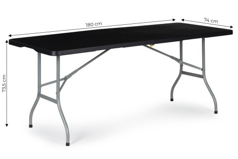 STÓŁ SKŁADANY CATERINGOWY OGRODOWY BANKIETOWY 180CM - CZARNY