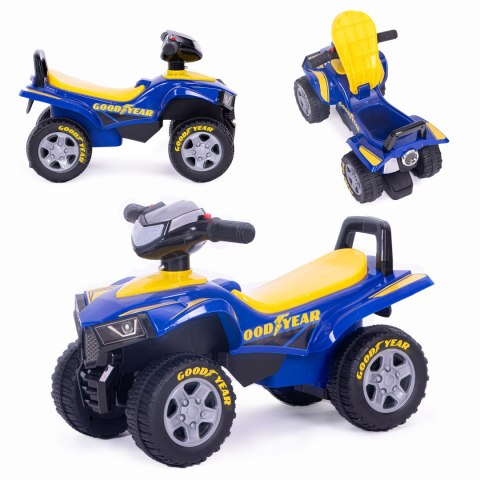 JEŹDZIK QUAD GOODYEAR INTERAKTYWNA KIEROWNICA DŹWIĘKI NIEBIESKI