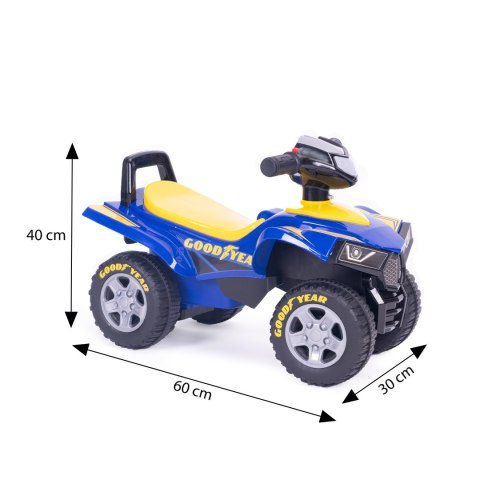 JEŹDZIK QUAD GOODYEAR INTERAKTYWNA KIEROWNICA DŹWIĘKI NIEBIESKI