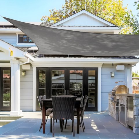 KWADRATOWY ŻAGIEL PRZECIWSŁONECZNY 3X3M DASZEK WODOODPORNY MODERNHOME - SZARY