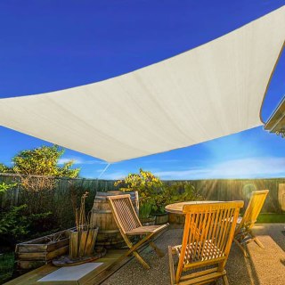 KWADRATOWY ŻAGIEL PRZECIWSŁONECZNY 4X4M DASZEK WODOODPORNY 4X4M MODERNHOME - BEŻOWY