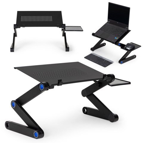PODSTAWKA STOLIK STOJAK POD LAPTOP ALUMINIOWY SKŁADANY Z REGULACJĄ 2 BLATY