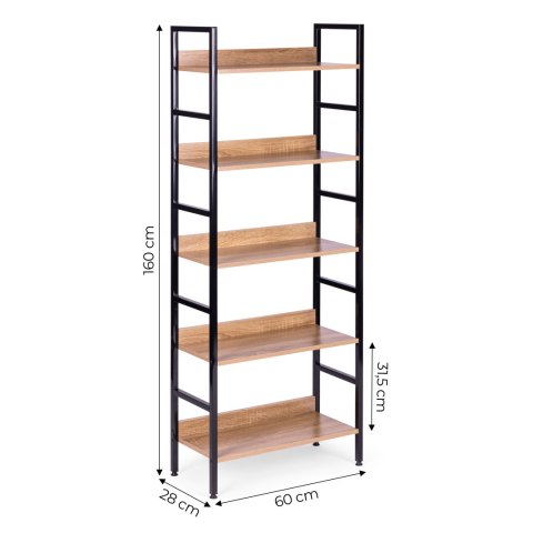 REAŁ LOFTOWY WYSOKI 5 PÓŁEK METAL MDF MODERNHOME