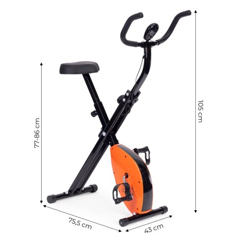 ROWEREK TRENINGOWY ROWER STACJONANRY FITNESS MECHANICZNY LICZNIK KOMPUTER PŁYNNA REGULACJA - POMARAŃCZOWY MODERNHOME