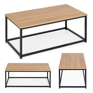 STÓŁ KAWOWY ŁAWA DUŻY BRĄZOWY BLAT METALOWY STELAŻ MODERNHOME
