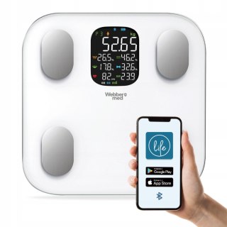 WAGA ŁAZIENKOWA ANALITYCZNA 15 PARAMETRÓW APPLE HEALTH GOOGLE FIT VERA WEBBER