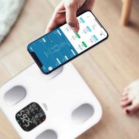 WAGA ŁAZIENKOWA ANALITYCZNA 15 PARAMETRÓW APPLE HEALTH GOOGLE FIT VERA WEBBER