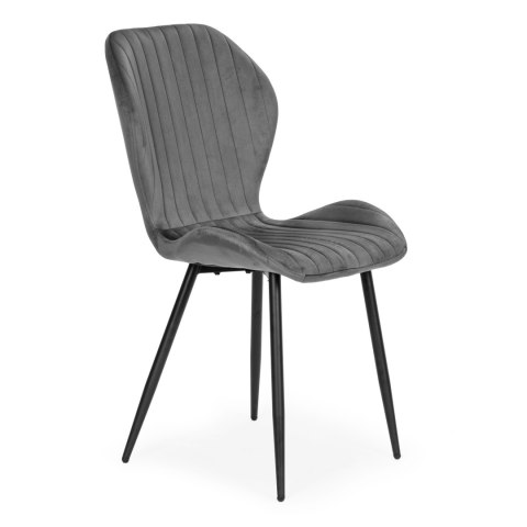 ZESTAW 4 KRZESEŁ DO SALONU JADALNI NOWOCZESNE KRZESŁO SZARY WELUR MODERNHOME