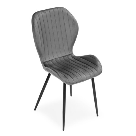 ZESTAW 4 KRZESEŁ DO SALONU JADALNI NOWOCZESNE KRZESŁO SZARY WELUR MODERNHOME