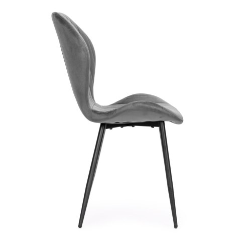 ZESTAW 4 KRZESEŁ DO SALONU JADALNI NOWOCZESNE KRZESŁO SZARY WELUR MODERNHOME