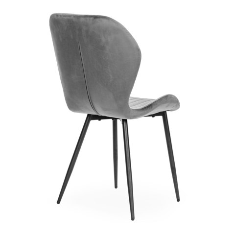 ZESTAW 4 KRZESEŁ DO SALONU JADALNI NOWOCZESNE KRZESŁO SZARY WELUR MODERNHOME