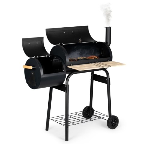 Duży grill ogrodowy wędzarbua 2w1 z termometrem komin półka koła Duży grill ogrodowy wędzarbua 2w1 z termometrem komin półka koła