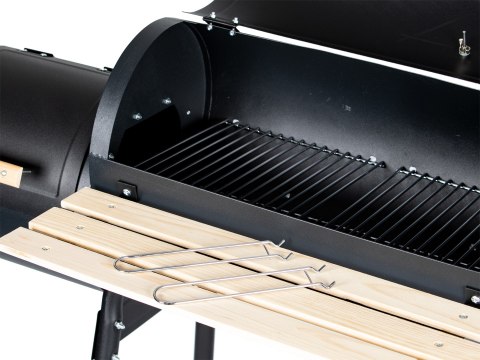 Duży grill ogrodowy wędzarbua 2w1 z termometrem komin półka koła Duży grill ogrodowy wędzarbua 2w1 z termometrem komin półka koła