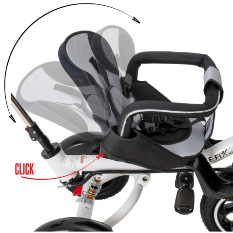 Rowerek Trójkołowy Trike Fix 3w1 z daszkiem obracany regulowany spacerówka prowadnik pasy V3 czarny