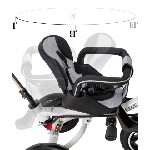 Rowerek Trójkołowy Trike Fix 3w1 z daszkiem obracany regulowany spacerówka prowadnik pasy V3 czarny