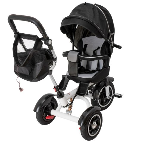 Rowerek Trójkołowy Trike Fix 3w1 z daszkiem obracany regulowany spacerówka prowadnik pasy V3 czarny