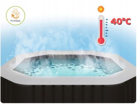 Dmuchane jacuzzi kwadratowe hydromasaż 6 os. 196x71 cm akcesoria premium INTEX 28472